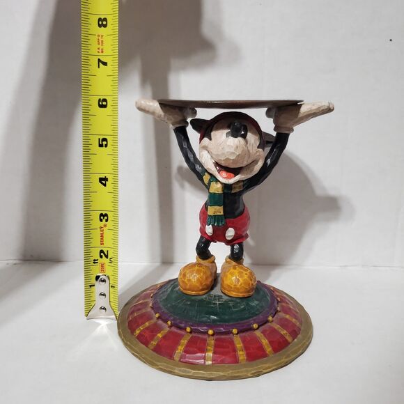 Disneyland Resort Jim Shore Mickey Mouse Candle Holder Disney Parks Xmas Winter - Picture 8 of 11